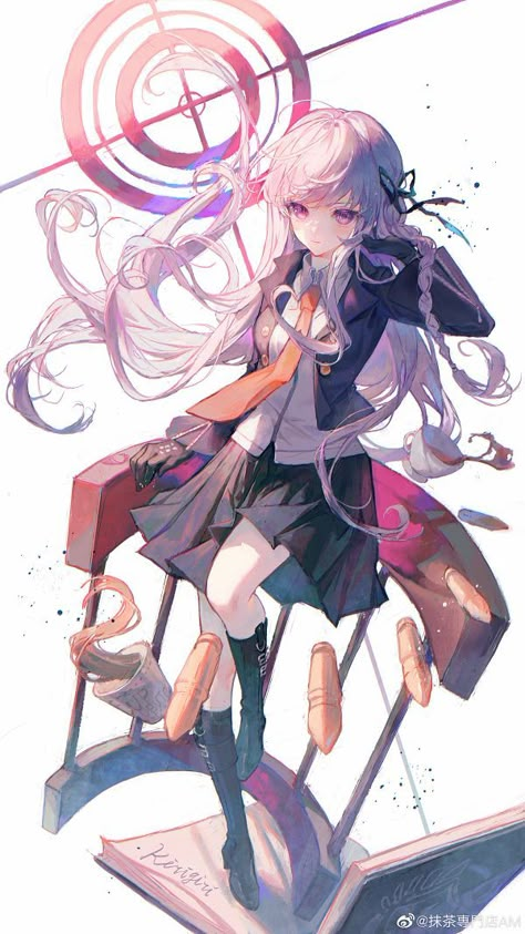 캐릭터 드로잉, Anime Artwork, An Anime, White Hair, Fantasy Character Design, 그림 그리기, Pretty Art, Danganronpa, Anime Demon