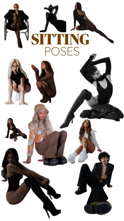 Great floor poses for fashion/ portrait photography Model Sitting Poses Floor, Self Portrait Photography Aesthetic, Floor Poses Photography, Sassy Poses Reference, Poses Collage, Floor Poses, Poses For Fashion, High Fashion Poses, Fashion Portrait Photography