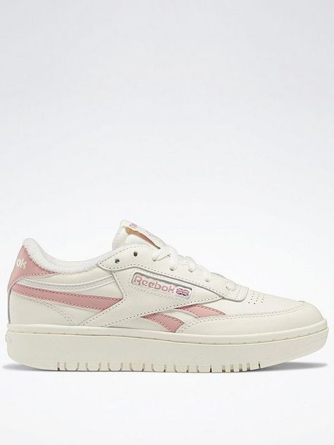 Reebok Club C Double Pink, Pink Reebok Shoes, Rebook Shoes, Reebok Club C Double, Pink Reebok, Girly Preppy, Expect The Unexpected, White Reebok, Basic Shoes