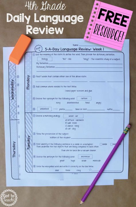 10+ 4Th Grade Daily Language Review Worksheets -  -  #4thgradedailylanguagereviewworksheets Check more at https://printable-sheets.com/10-4th-grade-daily-language-review-worksheets/ Grade 4 Worksheets, Daily Oral Language, Daily Language Review, Fourth Grade Writing, Middle School Classroom Decor, Dysgraphia, 4th Grade Writing, 4th Grade Ela, English Language Arts High School