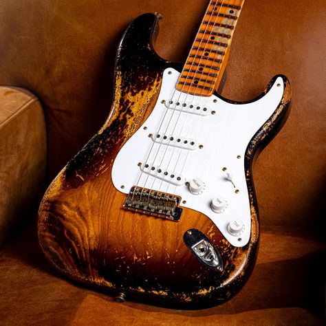 We wish everyday could be #straturday and we are sure who ever picks this one up will agree! What a spectacular limited edition 70th anniversary 1954 Stratocaster. Acoustic Guitar Parts, Relic Stratocaster, Leo Fender, Acoustic Guitar Amp, Electric Guitar And Amp, Audio Design, Bass Amps, 70th Anniversary, Fender Custom Shop