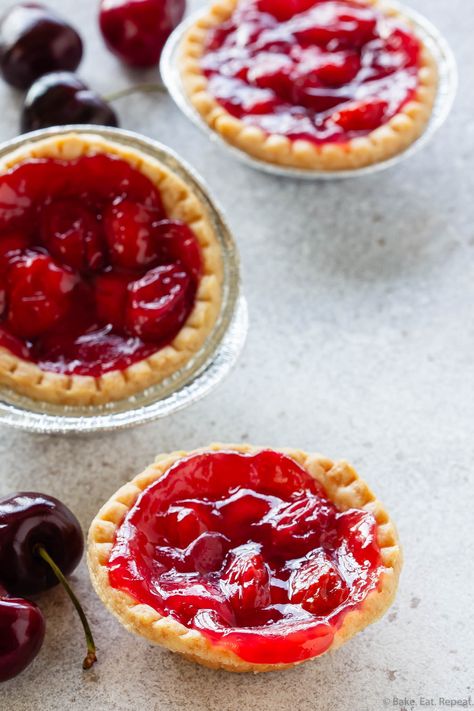 Cherry Tarts - Bake. Eat. Repeat. Canned Cherry Pie Recipe, Cherry Recipes Healthy, Homemade Cherry Pie Filling, Cherry Tarts, Chocolate Covered Cherries Recipe, Cherry Crisp Recipe, Tart Cherries Recipes, Cherry Smoothie Recipes, Fresh Cherry Recipes