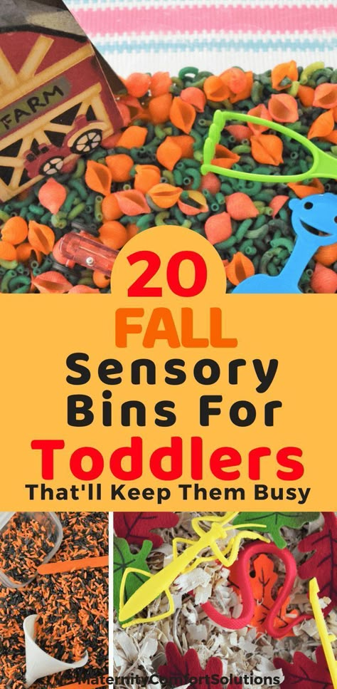 Sensory Bins For Toddlers, Preschoolers Activities, Sensory Bin Ideas, Fall Sensory Bin, Fall Activities For Toddlers, Fall Sensory, Fall Crafts For Toddlers, Toddler Sensory Bins, Sensory Tubs