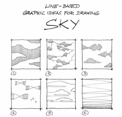 Sky Architecture Drawing, Sky Sketch Architecture, Cloud Sketch, How To Draw Clouds, Sky Sketch, Drawing Clouds, Clouds Architecture, Sketch Cloud, Cloud Architecture