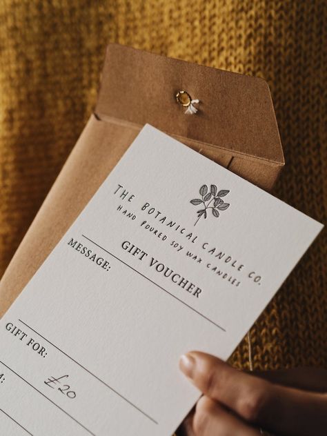 Gift Voucher – The Botanical Candle Co. Gift Voucher Design, Botanical Candle, Voucher Design, Salon Gifts, Healing Touch, 40th Gifts, Gift Voucher, 20 Gifts, Design Stamps