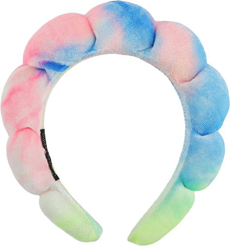 YUXIANLB Spa Headbands for Washing Face, Tie Dye Bubble Skincare Headband for Women, Puffy Makeup Headbands for Face Washing, Mask, Makeup Removal, Shower, Skin Care Headbands for Women Hair Accessory Skincare Headband, Bubble Skincare, Face Washing, Washing Face, Mask Makeup, Makeup Removal, Spa Headband, Shower Skin Care, Women Tie