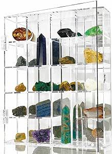 Acrylic Display Case Adjustable Clear Rock Display Case Shadow Box with Shelves Storage Organizer for Mini Pop Figure, Collectibles, Mineral Crystal, Stones, Wall Mountable, with Mirrored & Lid Crystal Shadow Boxes, Mini Figure Display, Acrylic Display Box, Metal Earth, Crystal Shelves, Acrylic Display Case, Display Storage, Acrylic Mirror, Display Boxes