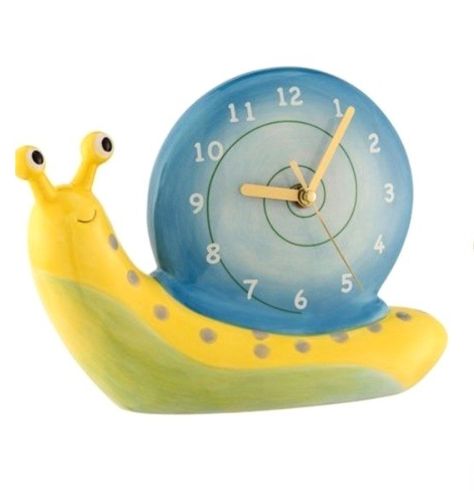 Snail Aesthetic, Novelty Clocks, Belleek Pottery, Cute Clock, Toy Room, Analog Clock, Toy Rooms, House Room, Table Clock