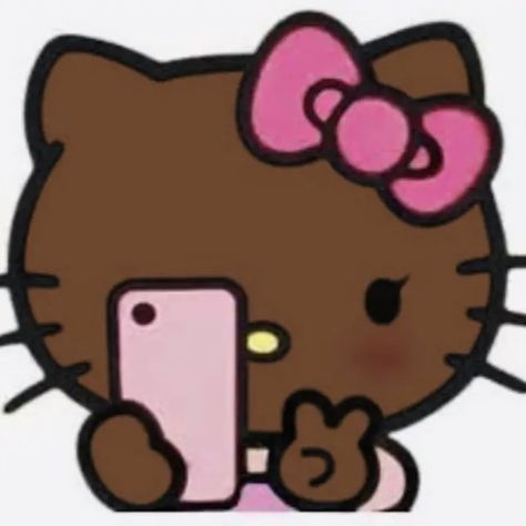 Black Hello Kitty Pfp, Black Hello Kitty, Pfp Black, Hello Kitty Pfp, Kitty Pfp, Black Pfp, Y2k Hello Kitty, Pfp Profile, Hello Kitty Images