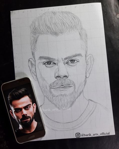 A3 Size Sketches, Virat Kohli Drawing Outline, Virat Kohli Painting Easy, Virat Kohli Portrait Sketch, Virat Kohli Sketch Pencil Easy, Virat Kohli Stencil Art, Virat Drawings, Virat Kholi Sketches, Virat Kohli Drawing Easy