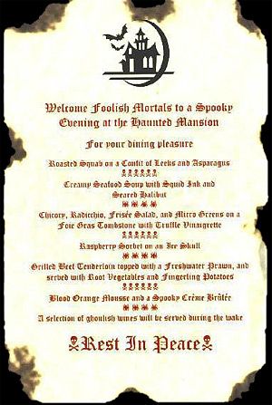 Haunted Mansion Movie Night, Haunted Mansion Dinner, Haunted Masquerade, Haunted Mansion Movie, Mansion Party, Disney Movie Night Dinner, Spooky Dinner, Movie Food, Movie Night Dinner