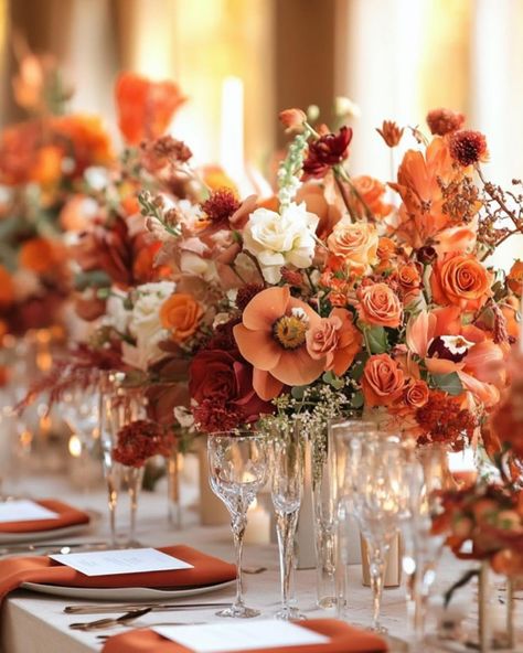 autumn 🤝 blooms we cannot get ENOUGH of this colour palette for the autumnal season - the orange isn’t garish and it’s still too early for pumpkins ✨ #wedding #brideinspiration #2025bride #bridetobe #inspo #centrepieces #weddingday #weddingdress #weddinginspiration #weddinginspo #weddingvenue #weddingflowers #flowers #bridalbouquet #bride #florist #weddingday #weddingdress #flowerbouquet #luxurywedding #weddingdecor #love #flowers #luxuryweddingdecor #destinationwedding #flowerarrangement ... Plum Orange Wedding, Pumpkins Wedding, Red Wedding Theme, Red Wedding Flowers, Luxury Wedding Decor, Peony Wedding, Fall Wedding Flowers, Wedding Palette, Bride Inspiration