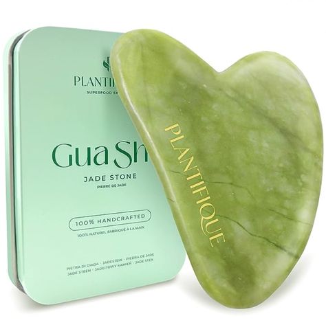 HIGH QUALITY: Gua Sha is handcrafted from 100% authentic Jade Gua Sha Stone from Anshan city. The face massager helps you relieve tension, sculpt your face, and increase circulation. Use daily for a number of weeks and apply upwards pressure to remove double chin and combat ageing effects. EASY TO USE: Our Gua Sha is easy to use and comes with a comprehensive ebook guide to help you make the most out of it. LIFETIME WARRANTY: Get your money back or a replacement in case of any damage. Anti Aging Massage, Gua Sha Stone, Face Massager Tool, Jade Gua Sha, Face Sculpting, Facial Tools, Double Menton, Gua Sha Facial, Wellness Massage