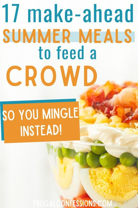 Make Ahead Cookout Food, Healthy Meal For A Crowd, Easy Bbq Ideas For A Crowd, Summer Lunches For A Crowd, Quick Lunch For A Crowd, Beach Meals For A Crowd, Easy Make Ahead Meals For A Crowd, Easy Poolside Meals, Dinner For A Crowd Summer