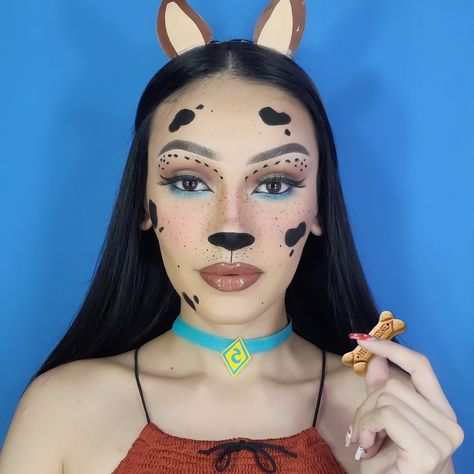 Puppy Halloween Makeup, Scooby Do Makeup Dog, Scooby Doo Halloween Makeup, Dog Halloween Makeup For Women, Scooby Doo Make Up, Halloween Dog Makeup, Dog Costume Makeup, Scooby Doo Makeup Dog, Scooby Doo Face Paint