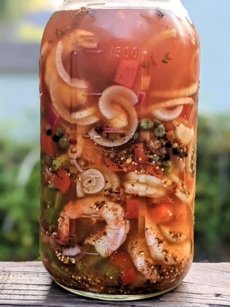 Blackening-Seasoning Pickled Shrimp - Insane in the Brine Pickled Shrimp Recipe, Blackening Seasoning, Pickled Shrimp, Blackening Spice, Pickled Eggs Recipe, Mixed Pickle, Blackened Shrimp, Seafood Mix, Lemon Zester