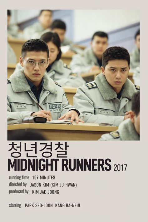 Movie Minimalist, Minimalist Polaroid Poster, Midnight Runners, Korean Tv Series, Not Musik, Kang Ha Neul, Japanese Animated Movies, Korean Drama Series, New Movies To Watch