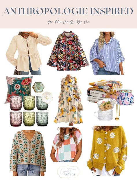 Best Anthropologie Inspired Styles for Less Anthropologie Outfits Inspiration, Anthropologie Aesthetic, Capri Blue Volcano Candle, 2024 Clothes, Anthropologie Clothing, Cyndi Spivey, Flower Cardigan, Anthropologie Inspired, Boho Floral Maxi Dress