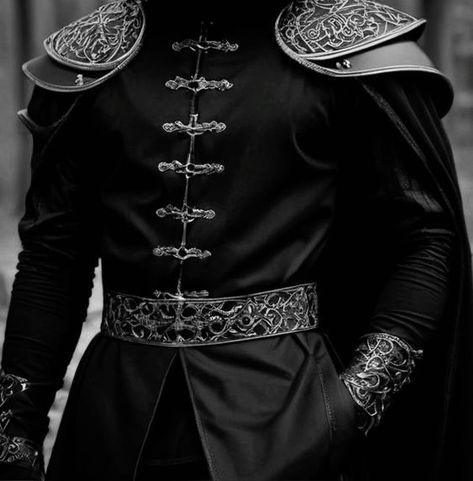 Fantasy Royal Male Outfits, Male Outfits Medieval, Fantasy Clothing Aesthetic Male, Men Medival Outfits, Fantasy Royal Aesthetic Male, Viking Wedding Suit, Male Villain Outfit, Black Prince Outfit, Elf Aesthetic Outfit Male