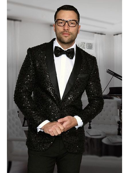 SKU#SM3081 Mens Sharkskin Flashy Stage Shiny Sequin Paisley Blazer Dinner Jacket 1 Button Black Sport Coat Jacket Coat Paint For Men Wedding Black, Sequin Tuxedo Men, Sequin Suits Men, Glitter Suit Men, Black Prom Suits, Prom Fits, Glitter Suit, Wedding Suits Men Black, Black Sport Coat