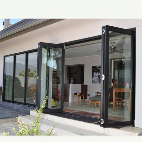 Apartment Front Doors, Folding Doors Exterior, Upvc Sliding Doors, Bifold Patio Doors, Accordion Doors, Luxury Exterior, Apartment Door, Glass French Doors, Bow Window