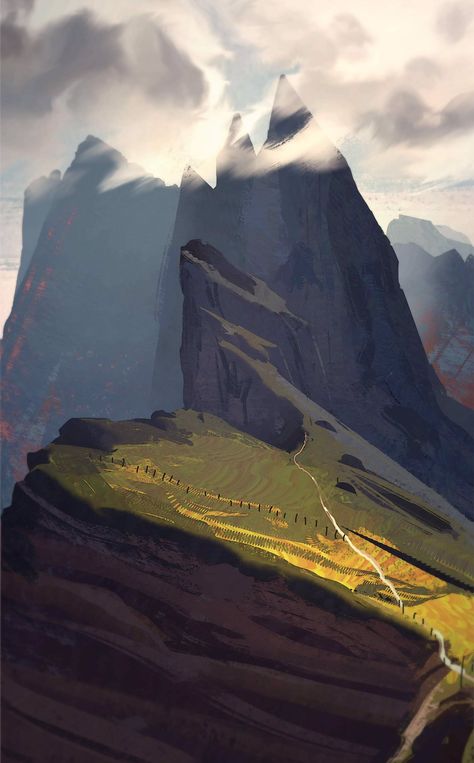 Henry Wong, Landscape Study, Art Of Animation, Drawing Examples, Environment Art, Landscape Concept, Fine Art Painting Oil, Fantasy Art Landscapes, Landscape Illustration