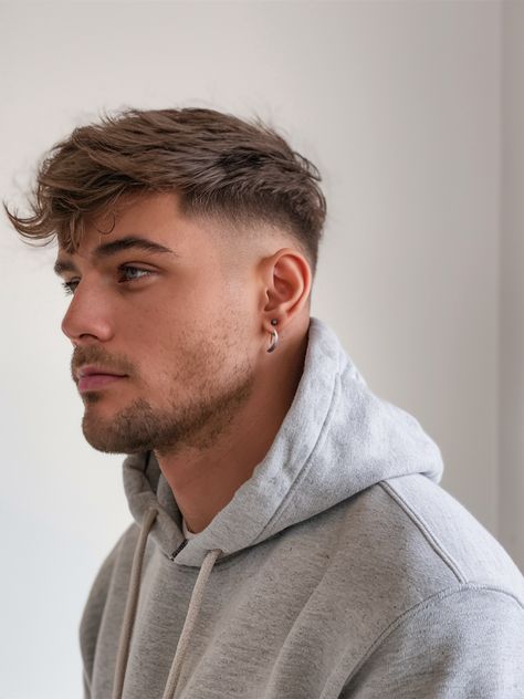 Medium Short Hair For Men, Fringe Fade Haircut Men, Hairstyles For Men With Receding Hair, Buzzcut Receding Hairline, Hairstyle For Receding Hairline Mens, Mens Haircut For Round Faces, Braided Hairstyles To The Back, Good Haircuts For Round Faces, Short Haircut For Straight Hair