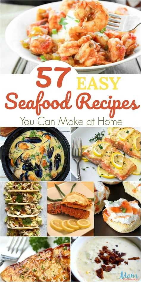 57 Easy Seafood Recipes You Can Make at Home #recipes #food #foodie #seafood #getinmybelly #healthyfood Coastal Food Recipes, Seafood Summer Recipes, Hexclad Recipes, Sea Food Recipes, Seafood Dinner Ideas, Seafood Cuisine, Healthy Seafood Recipes, Seafood Meals, Sea Foods