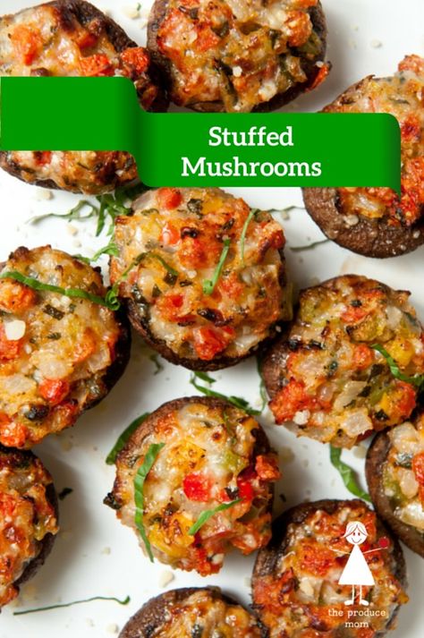 Stuffed Baby Bella Mushrooms Recipe |  You can serve these as an appetizer, side dish, or simply a nutritious afternoon snack! Stuffed Baby Bella Mushrooms, Baby Bella Mushroom Recipes, Vegetarian Stuffed Mushrooms, Baby Bella Mushrooms, Portobello Mushroom Recipes, Mushroom Dish, Stuffed Mushroom, Afternoon Snack, Portobello Mushroom