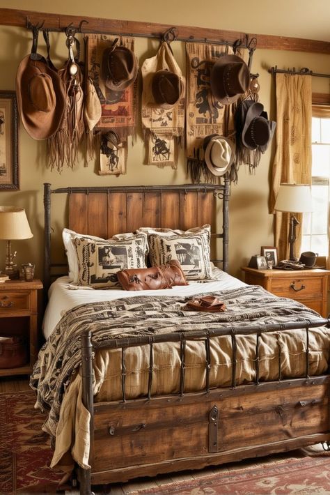 Small Bedroom Rustic Ideas, Bedroom Ideas Country Style, Antique Western Bedroom, Western Teenage Girl Bedroom, Western Theme Bedroom Ideas, Western Rustic Bedroom, Western Style Bedroom Ideas, Western Bedroom Ideas For Teens, Room Ideas Western