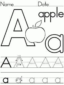 Letter A Worksheets - Preschool and Kindergarten Alphabet Letter Worksheets, Letter Worksheets For Preschool, Apple Preschool, Handwriting Practice Worksheets, Worksheet For Kids, Alphabet Worksheets Preschool, Worksheets Preschool, The Letter A, Letter Worksheets