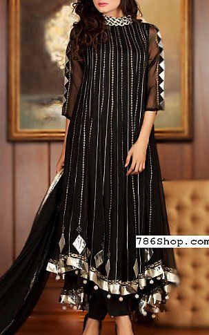 Black Crinkle Chiffon Suit | Buy Designer Party Dresses Chiffon Suit, Pakistani Party Wear Dresses, Pakistani Dresses Online, Pakistani Party Wear, Designer Party Dresses, Party Mode, Pakistani Fashion Party Wear, Salwar Kamiz, Kurti Designs Party Wear