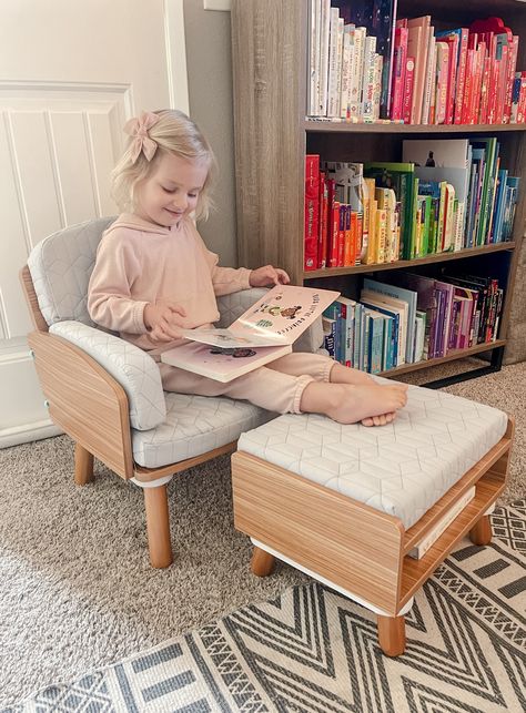 Mid-Century Kid Reading Chair & … curated on LTK Toddler Reading Corner, Toddler Library, Kids Reading Chair, Playroom Toddler, Reading Toys, Kid Chair, Reading Corner Kids, Toddler Gift Guide, Bedroom Kid