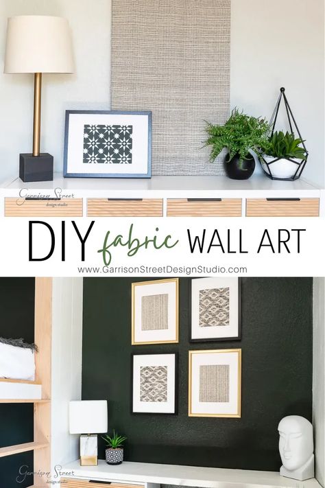 Framed Placemats Wall Hangings, Diy Fabric Wall Panels, Sample Fabric Projects Ideas, Fabric Wrapped Canvas, Diy Framed Fabric Wall Art, Framing Fabric Wall Art, Diy Textile Art, Framed Fabric Wall Art Ideas, Fabric Wall Art Diy