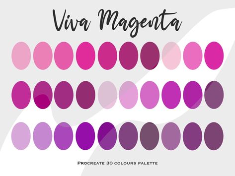 Magenta Color Palette Procreate Color Palette Procreate - Etsy UK Magenta Palette Colour Schemes, Magenta Pallete, Viva Magenta Color Combination, Majenta Color Pallete, Viva Magenta Pallete, Cowhide Print, Hex Codes, Color Palette Design, Aesthetic Colors