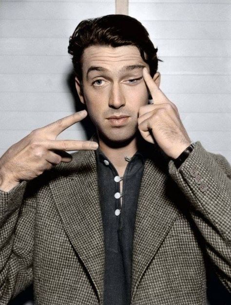 Young Jimmy Stewart Colorized History, Colorized Historical Photos, Jimmy Stewart, Colorized Photos, I Love Cinema, Louis Armstrong, Babe Ruth, Charles Darwin, The Perfect Guy