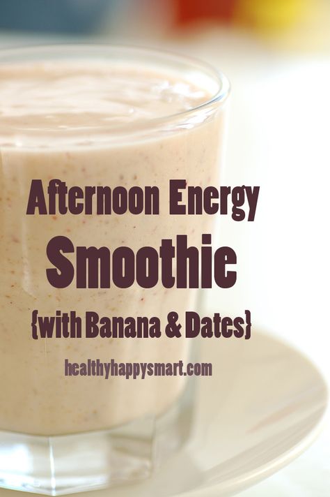 Afternoon Energy Smoothie - #HealthyHappySmart #Smoothie Healthy Energy Smoothies, Energy Smoothie Recipes, Energy Smoothies, Nutribullet Recipes, Banana Smoothie Recipe, Healthy Shakes, Healthy Energy, Healthy Smoothie, Smoothie Shakes