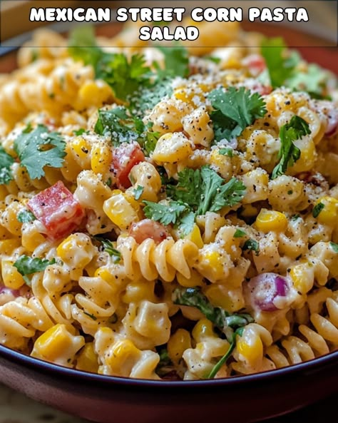 Zesty Mexican Street Corn Pasta Salad – Foodyhealthylife Street Corn Pasta Salad Recipes, Corn Pasta Salad Recipes, Elotes Salad, Mexican Corn Salad Recipe, Zesty Pasta Salad, Southwest Pasta Salad, Mexican Street Corn Pasta Salad, Mexican Street Corn Pasta, Street Corn Pasta Salad