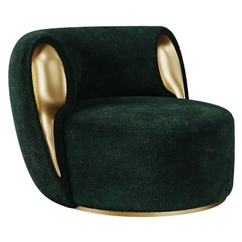 Eartha Armchair by Ottiu, in New conditions.  Designed from 2000 Signed by Maker Moroccan Lounge, Eartha Kitt, Charlotte Perriand, Dream Gift, Armchair Furniture, Ottoman In Living Room, Velvet Color, Chairs Armchairs, Side Chairs Dining