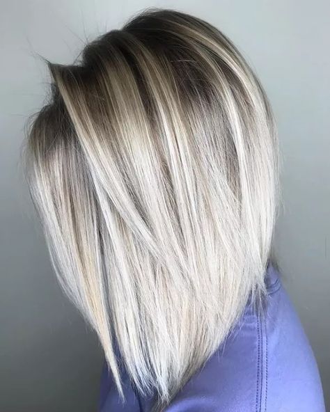 16 Long Angled Bob Haircuts That Prove Blunt Isn't Always Better Straight Inverted Bob, Angled Bob Haircuts Medium, A Line Bob Medium, Angled Lob Haircut, Long Angled Bob Haircuts, Angled Long Bob, Asymmetrical Long Bob, Long A Line Bob, Long Aline Bob