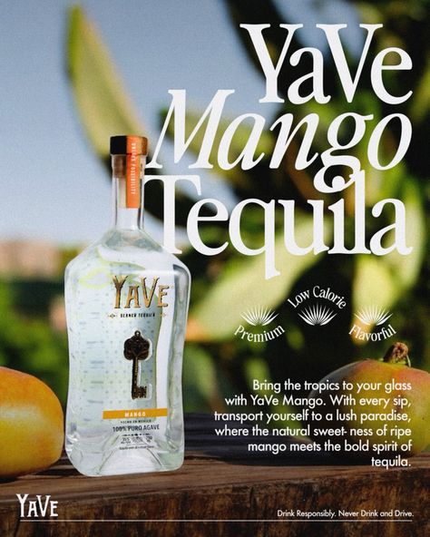 Tropical vibes in every glass 🌴🍹 YaVe Mango Tequila brings the sweetness of ripe mango with a bold tequila twist. Perfect for sipping solo or mixing up something fresh. #FlavoredTequila #MangoTequila #UnlockFlavor Flavored Tequila, Ripe Mango, Tropical Vibes, Tequila, Mango, Twist, Bring It On, Drinks, Glass