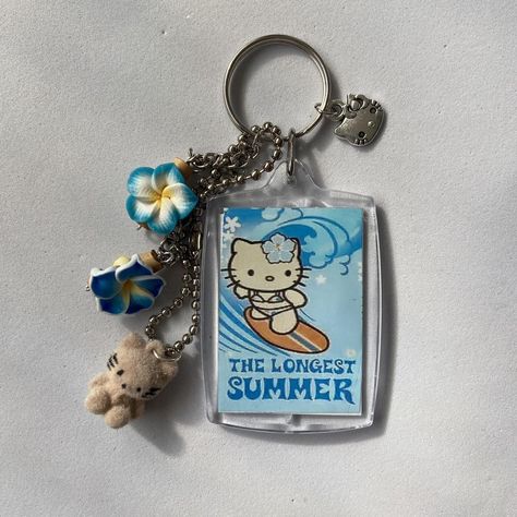 ☆ summer gal keychain ☆ tropical hello kitty + GALS... - Depop Hello Kitty Hawaii Keychain, 2000s Keychains, Summer Keychains, Hello Kitty Hibiscus, Hawaii Keychain, Tropical Hello Kitty, Summer Hello Kitty, Hawaiian Hello Kitty, Hello Kitty Summer