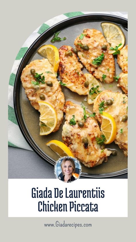 Giada De Laurentiis Chicken Piccata Giada De Laurentiis Chicken Piccata, Sheet Pan Chicken Piccata, Southern Living Chicken Piccata, Lemon Picada Chicken, Chicken Paillard Recipe, Maxis Kitchen Recipes, Best Chicken Picatta, Giada Chicken Marsala, Chicken Pacata