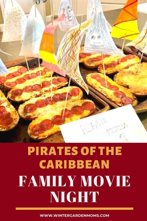 Pirates Of The Caribbean Movie Night Food, Pirates Of The Caribbean Menu Ideas, Pirates Of The Caribbean Dinner Ideas, Movie Night Dinner Adult, Pirate Movie Night, Pirate Themed Foods, Pirates Of The Caribbean Themed Food, Family Movie Theme Night, Family Movie Night Meals