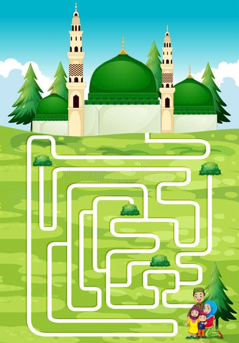 Muslim Kids Activities, Printable Mazes, Islamic Kids Activities, Ramadan Kids, Ramadan Activities, Mazes For Kids, Maze Game, Printable Puzzles, Muslim Kids