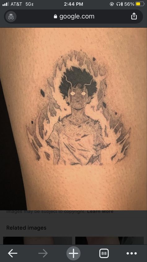 Mob Physco 100 Tattoo Design, Mob Physco 100 Sketch, Anime Mashup Tattoo, Psyco Tatoos, Patch Work Anime Tattoo, Taboo Tattoo, 100 Tattoo, M Tattoos, Mob Physco 100