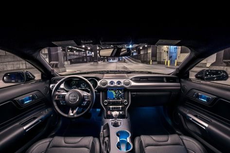 The digital LCD instrument cluster has a unique Bullitt welcome screen and displays an image of... Ford Mustang Interior, Mustang Interior, Ford Mustang Bullitt, Mustang Bullitt, Mustang Gt500, Ford Mustang Shelby Gt500, Mustang Mach 1, Shelby Gt, Car Mods