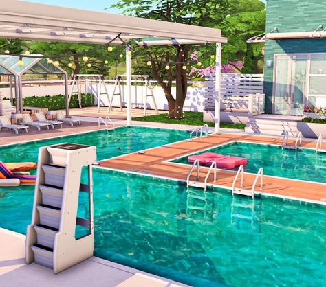 plummysims • elfathiera on Instagram: “Splash of Newcrest Public Pool 🌊🏊🏻‍♀️☀️ EA ID elfathiera Speed build https://youtu.be/05JhO0FQ5VQ Download via Ko-fi https://ko-…” Sims 4 Functional Pool Cc, Sims 4 Public Pool Ideas, Sims 4 Splash Pad, Sims 4 Pool Lot, Pool Ideas Sims 4, Sims 4 Community Pool, Sims 4 Pool Party, Public Pool Design, Sims Pool Ideas