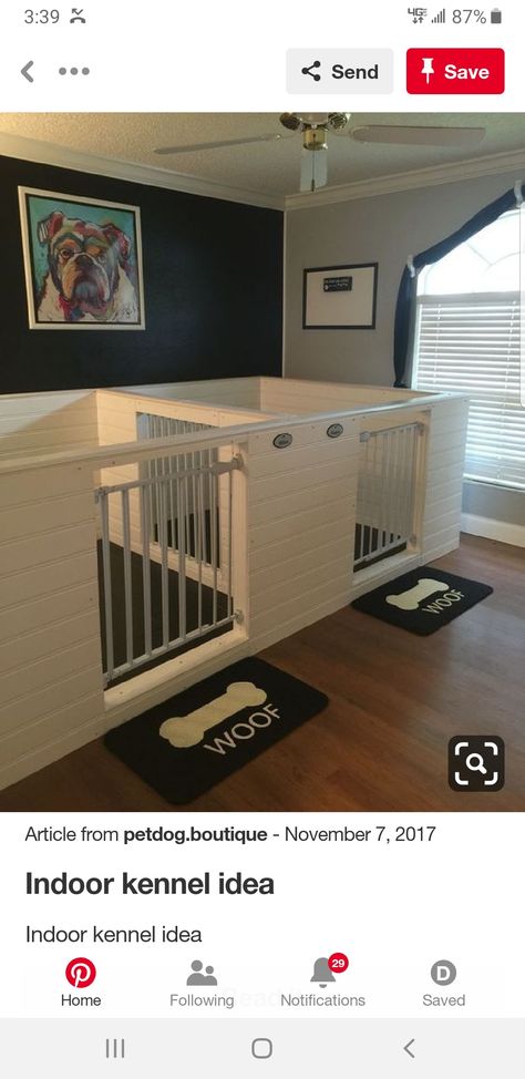 Cheap Dog Kennels, Indoor Dog Kennel, Puppy Room, Diy Dog Crate, Diy Dog Kennel, Dog Kennels, Dog Pen, Dog Crate Furniture, Dog Area