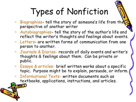 Literary Genres, Freshman English, Creative Nonfiction, Literary Genre, Nonfiction Reading, Text Types, Forms Of Communication, Nonfiction Texts, Journal Diary